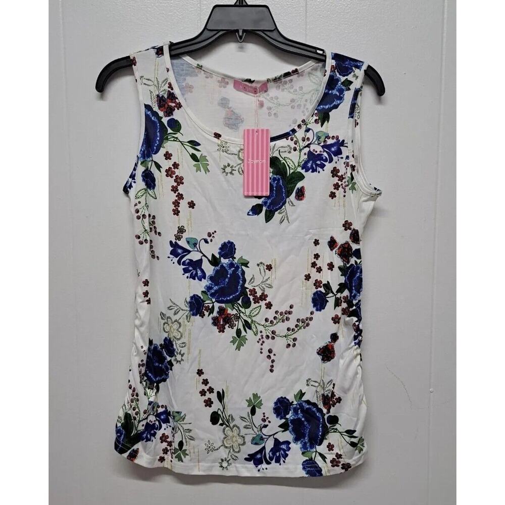 JOYMOM Women's Maternity Tank Top Sleeveless Side Ruched Pregnancy‎ Shirt Sz L